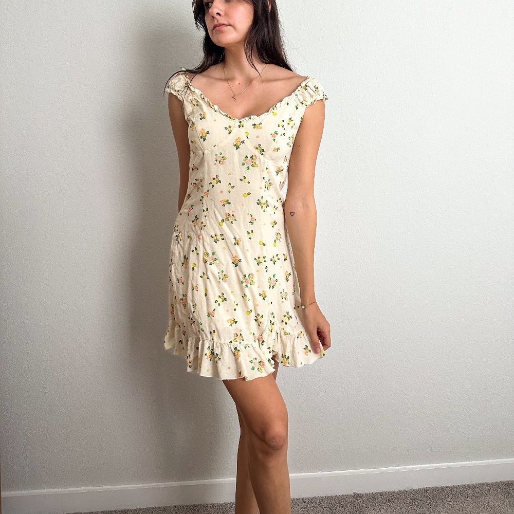 Free People Like A Lady Citrus Print Dress